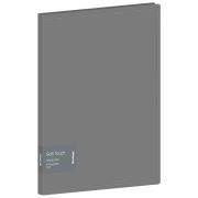 Папка с 10 вкладышами Berlingo «Soft Touch», 17мм, 700мкм, серая, с внутр. карманом