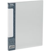 Папка с 10 вкладышами СТАММ «Кристалл» А4, 9мм, 600мкм, пластик, бесцветная